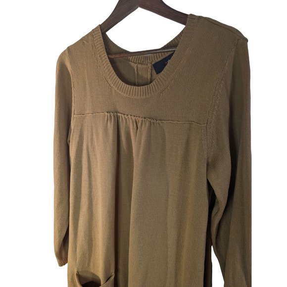 Denim 24/7 pullover sweater cottagecore dress solid Sz Large Yellow - Picture 2 of 8